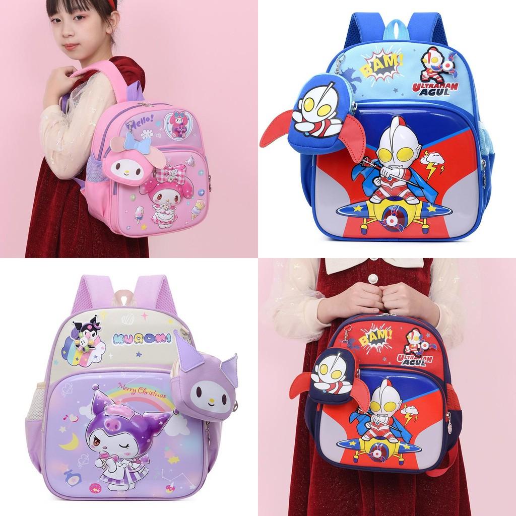 Ultraman Kuromi Melody Pattern Childrens Backpack With Breathable Oxford Fabric For Kindergarten Daily Use