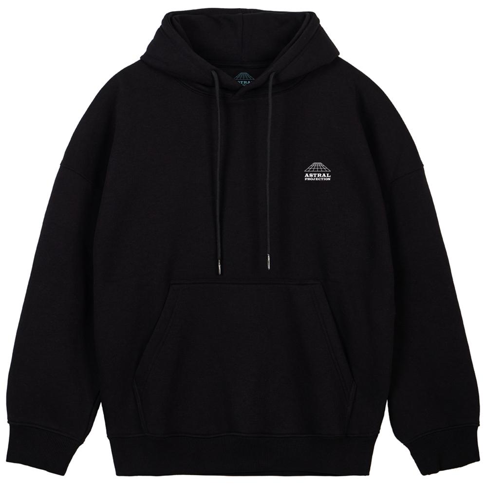 SIGNATURE Logo Oversized Wide Shoulder Hoodie_Black