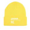 UMMM... NO" Print Knit Cap Beanie, White Text Skullies Beanies Soft Candy Color Simple Headwear Knitted Cap Beanie