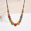 Choker Colored Beads Necklace Simple Ethnic Style Necklace Smooth Ceramics Beaded Necklace  Gift