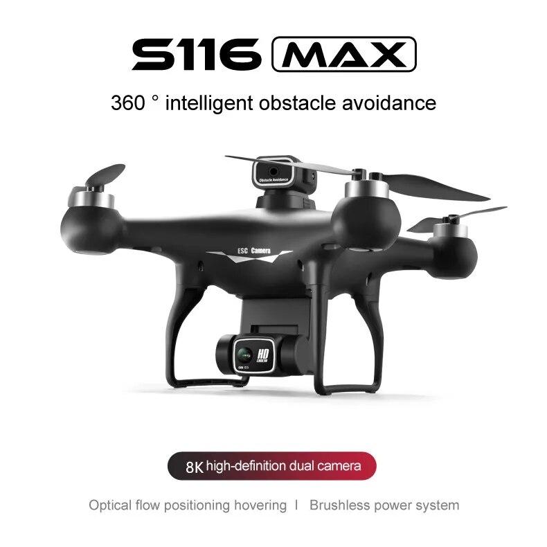 Nouveau S116 Mini Drone professionnel 8K HD double caméra WIFI FPV positionnement du flux optique évitement d'obstacles moteur sans balais hélicoptère RC Quadcopter