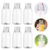 Operitacx 6-Pack 100ml Clear Juice Bottles with Lids, Plastic Juice Containers with Caps, Reusable Empty Bottles for Milk, Drinks, Liquids, Water, and