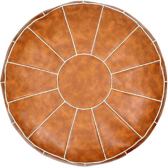 Decorative Pouf Foot Stool Round Unstuffed Leather Ottoman Cushion Storage seat or for Resting Your Feet on, Floor Chair Foot Living Room Bedroom