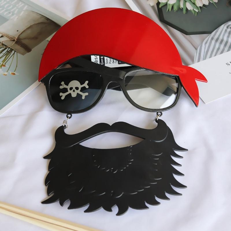 Halloween Glasses Funny Beard Glasses Skull Pirate Navy Cosplay Costume Festival Party Decoration Accessories Unisex