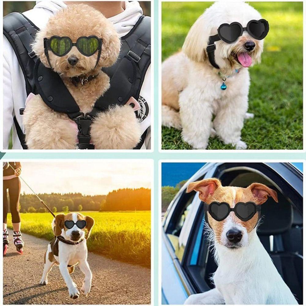 Heart Shape Dog UV Protection Glasses Anti-Fog Dog Eye Wear Protection Dog Sunglasses Photos Props