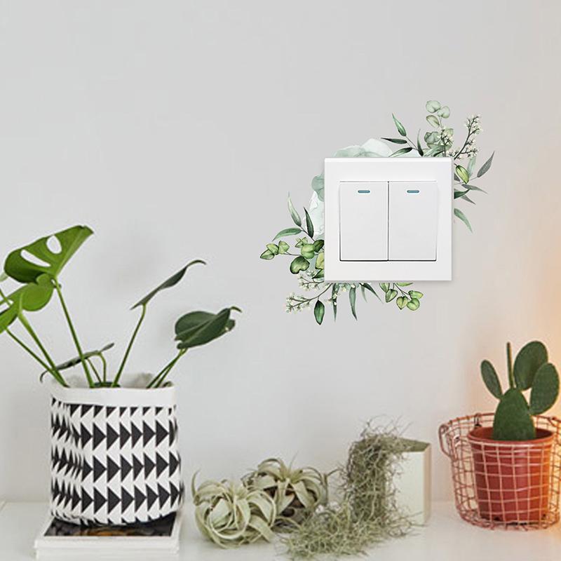 Decor Wall Paper Long Lasting Wall Mural Colorfast Plant Flower Switch Wall Decorative Sticker Self-Adhesive Decal
