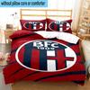 3PCS Football Bologna Bedding Set,Including 1pc Duvet Cover And 2pcs Pillowcases Perfect for Bedroom, Dormitory, Fan Christmas gift