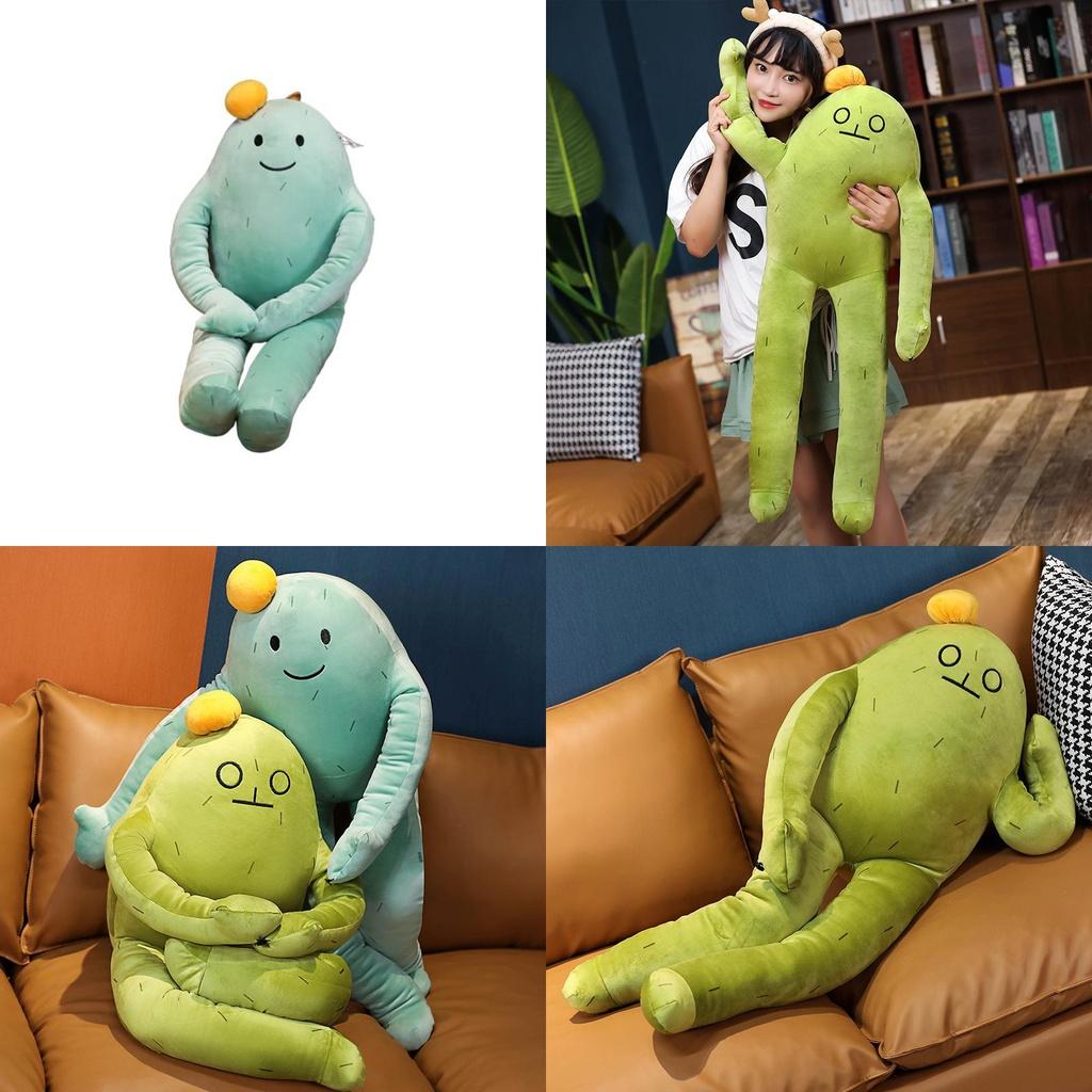 Adorable Korean Style Cactus Stuffed Toy Soft And Cuddly Plush Doll For Girls Large Size Cushion Pillow With Cute Facial Expression
