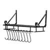 Metal Hanging Pan Pot Rack Wall Mounted with 10 Hook Holders Kitchen Storage Organizer