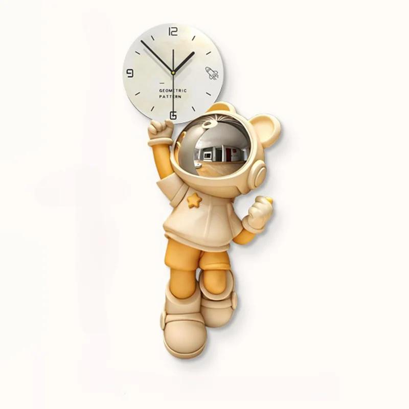 Stylish Wall Clock Astronaut Clocks Design Large 3d Wall Clocks Living Room Modern Elegant Ornaments Modern Home Decoration
