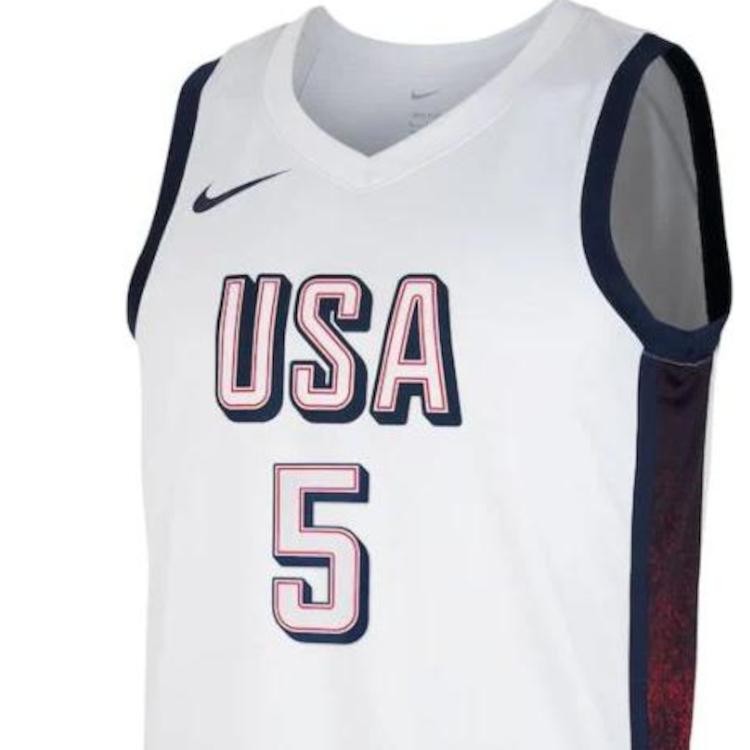 Nike United States Olympic Basketball Team Collection Anthony Edwards Swingman Basketball Jersey Men's White FV5517-100-5