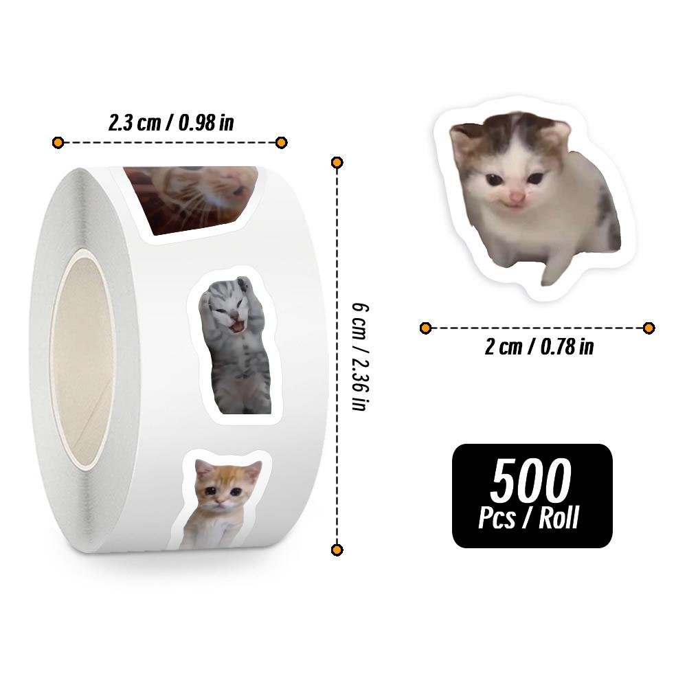 500Pcs/Roll Animation Meme Cat Stickers For School Reward Stickers Classroom Decoration Encouragement Sticker For Student Teacher