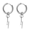 1 Pair Lightning Punk Cool Stainless Steel Piercing Dangle Hanging Men's Earrings for Women Trend New In Jewelry Gift Y2K