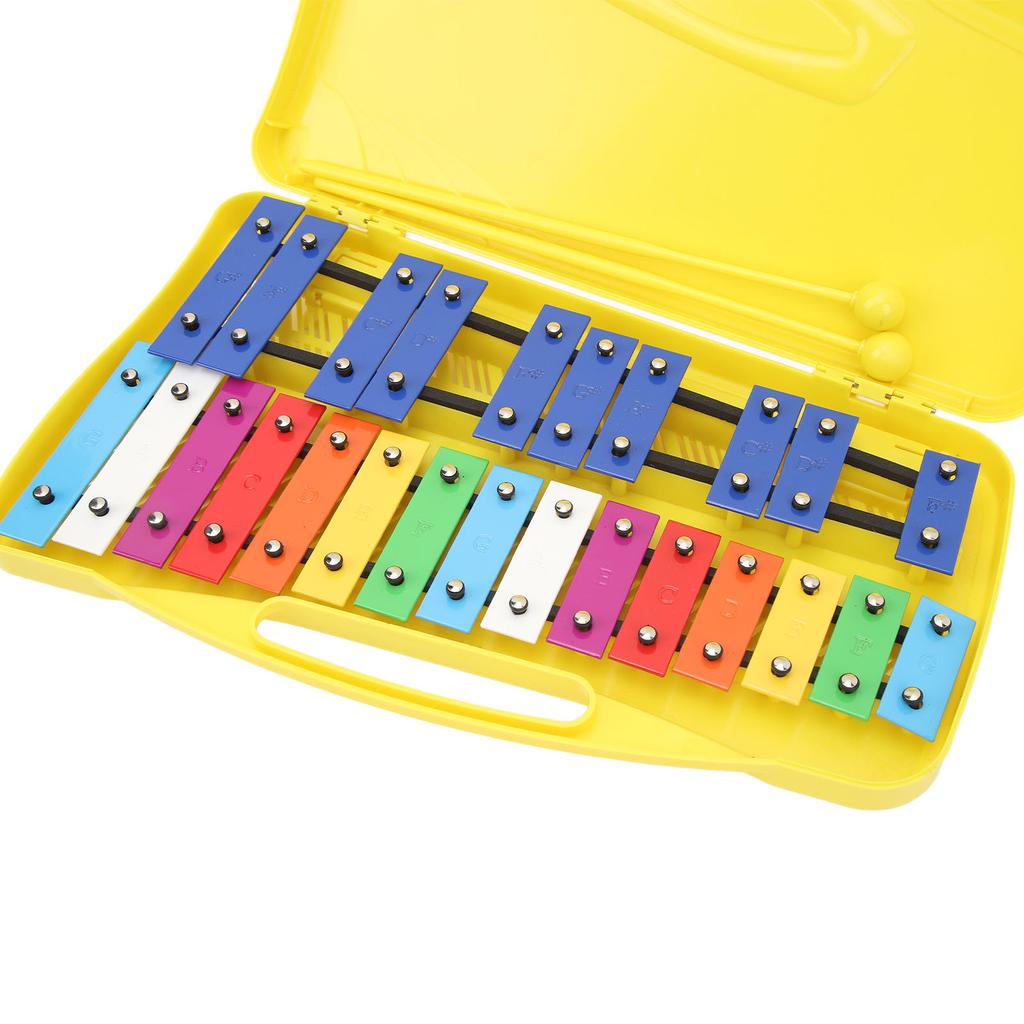 Professional Musical Xylophone 25 Notes Toddler Aluminum Keys Xylophone with Yellow Box