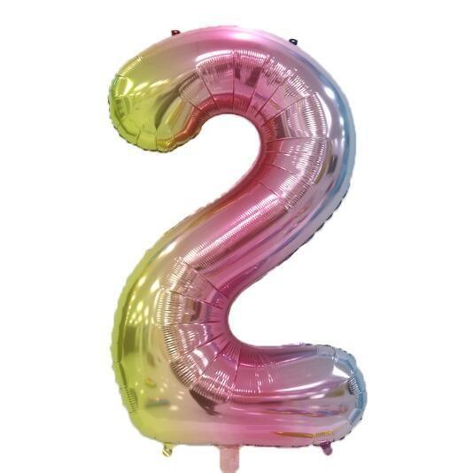 Thin Body 40-Inch Large Digital Aluminum Film Balloon 42-Inch Digital Balloon Birthday Party Decoration Helium Balloon Floating In The Air