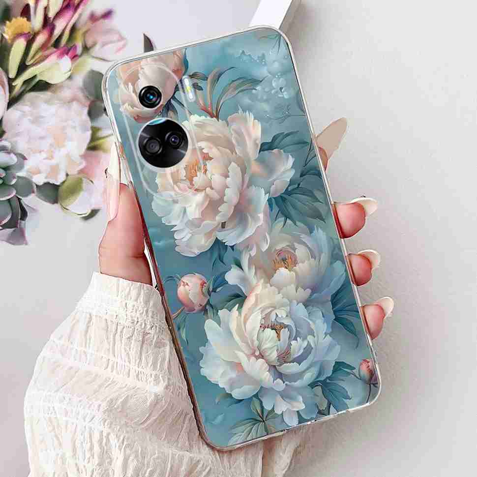 For Huawei Honor 90 Lite Case New Painted Flowers Soft Silicone TPU Cover For Honor 90 Lite CRT-NX1 6.7" Shockproof Phone Cases