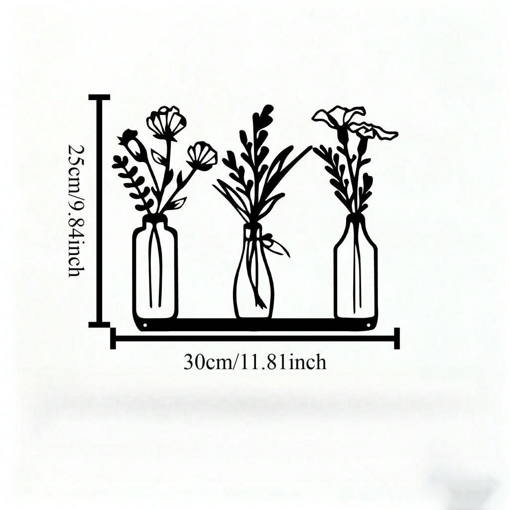 Rust-Resistant Metal Floral Vase Wall Art, Perfect Valentine's & Mother's Day Gift