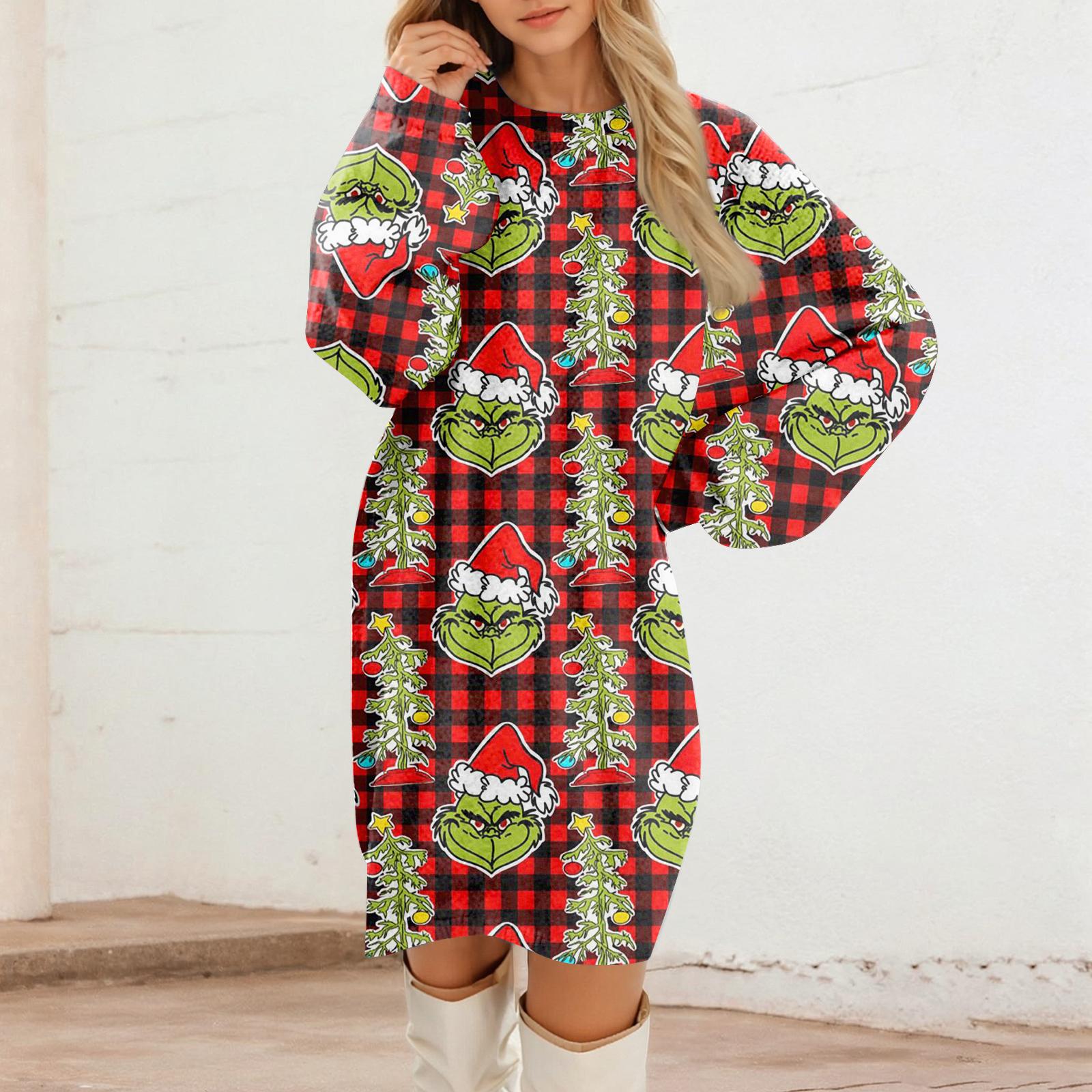 

Женские повседневные плюшевые платья с круглым вырезом и длинным рукавом XL винный