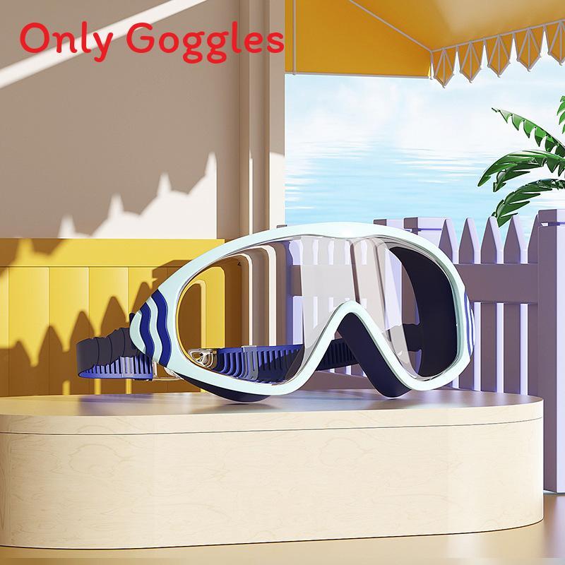 

Childrens Waterproof Antifog Swimming Goggles With Hd Pc Lenses For Kids Indoor Pool Use LightBlue