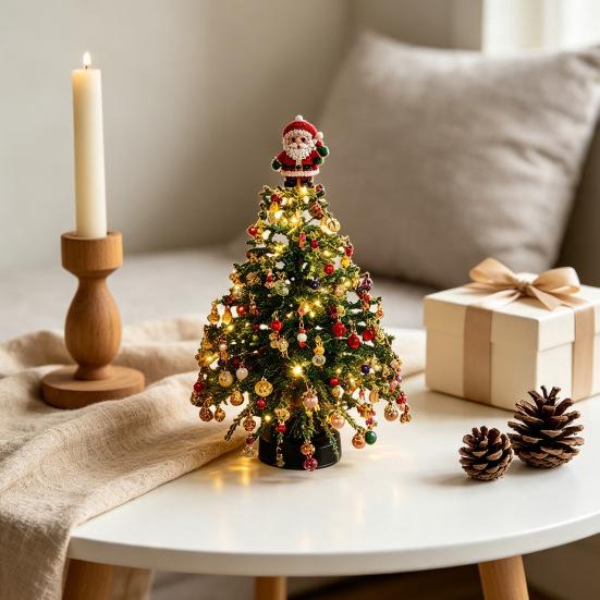 Kit Ornamento Festivo da Interno Kit Albero di Natale Perline Fai da Te, Set Artigianale Festivo in Cristallo Sintetico Decorazione per la Casa Fatta a Mano per Adulti Principianti, Fatto a Mano