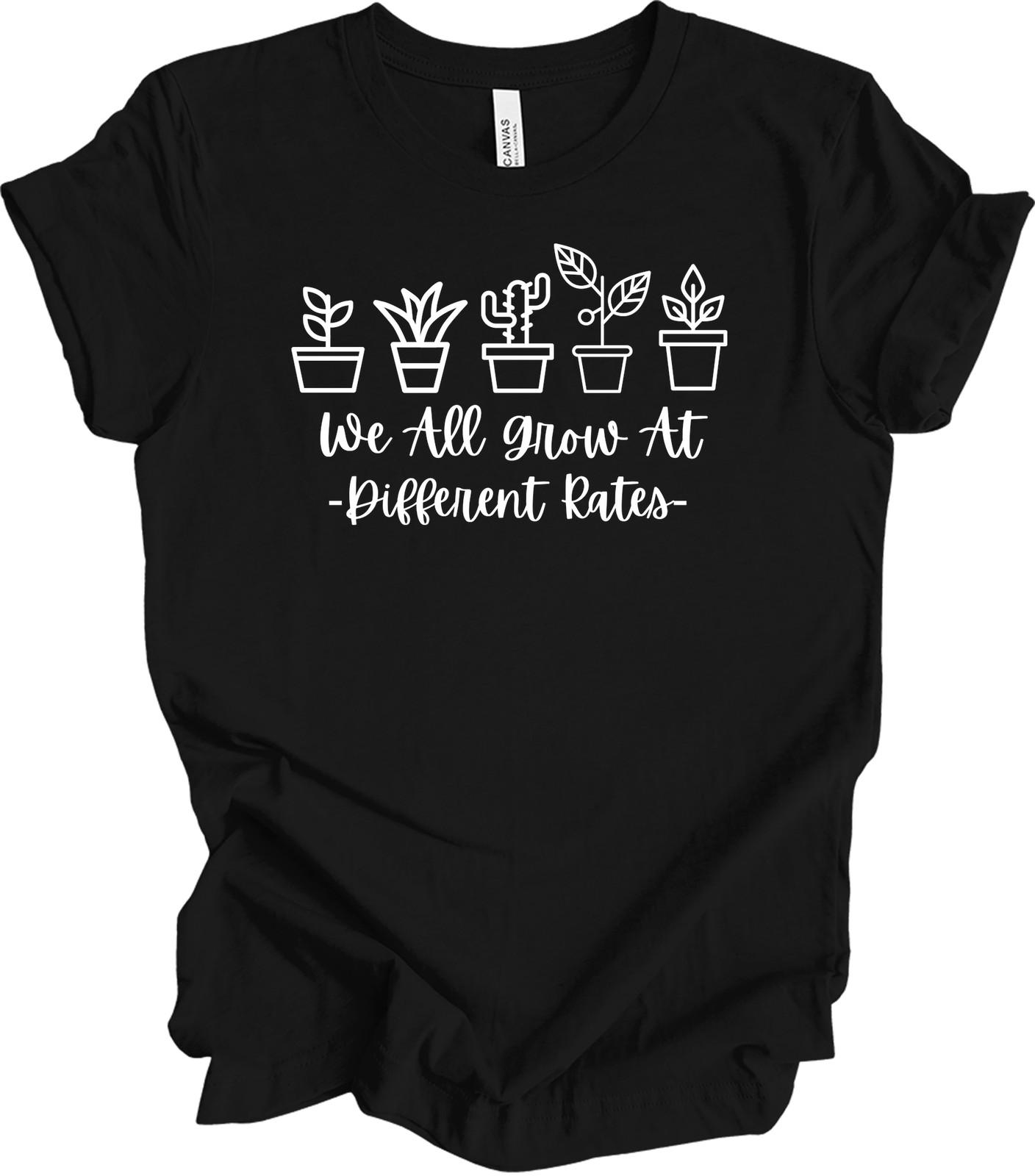 Teacher Shirt We All Grow At Different Rates Flower Prints Special Education Tee S