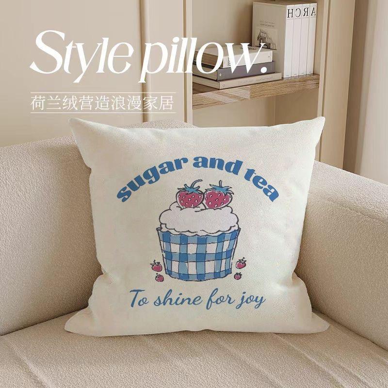 Erdbeerdessert Kissenbezug Ins Wind Kuchen Quadrat Schlafsaal Nickerchen Kissenbezug Sofa Wohnzimmer Kissenbezug