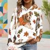 Women Plus Size White Halloween Ghost Pumpkin Printed Hoodie Long Sleeve Drawstring Hood Kangaroo Pocket Pullover