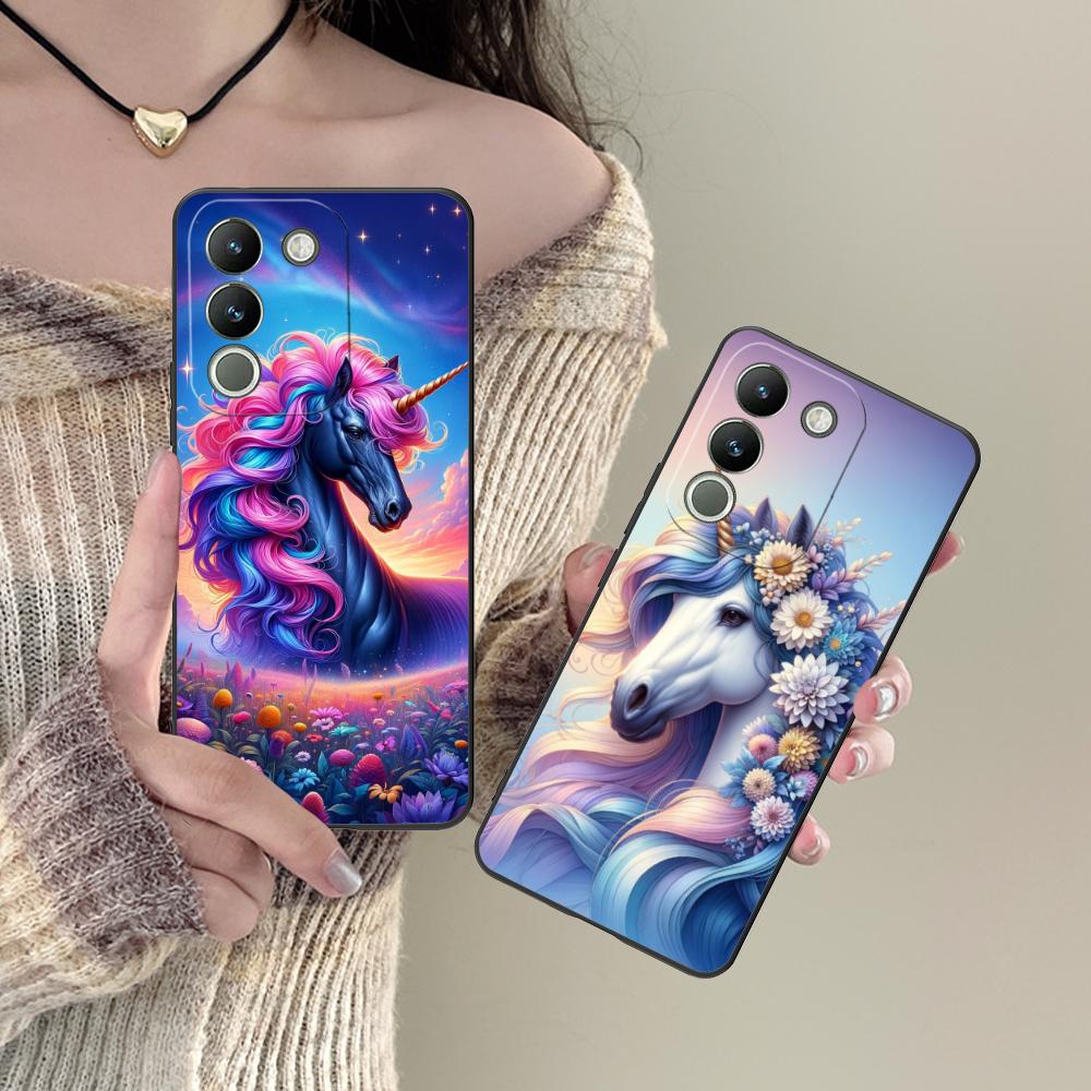 Fantasy Unicorn Mobile Phone Case for VIVO Y77 76 75 74 73 72 58 56 55 51 50 38 36 Y19 Y18 Y03 Y01 5G Colorful Printing Cover
