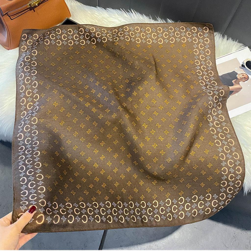 Luxury Square Silk Scarf For Women Hijab Hair Bands Neckerchief Paisley Satin Shawl Ribbon Headband Fashion Wraps Bandana