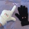 Cute Winter Plush Gloves Couples Cartoon Bear Warm Full Finger Cycling Gloves Women Comfortable Outdoor Skiing Gloves 1-5 Pairs