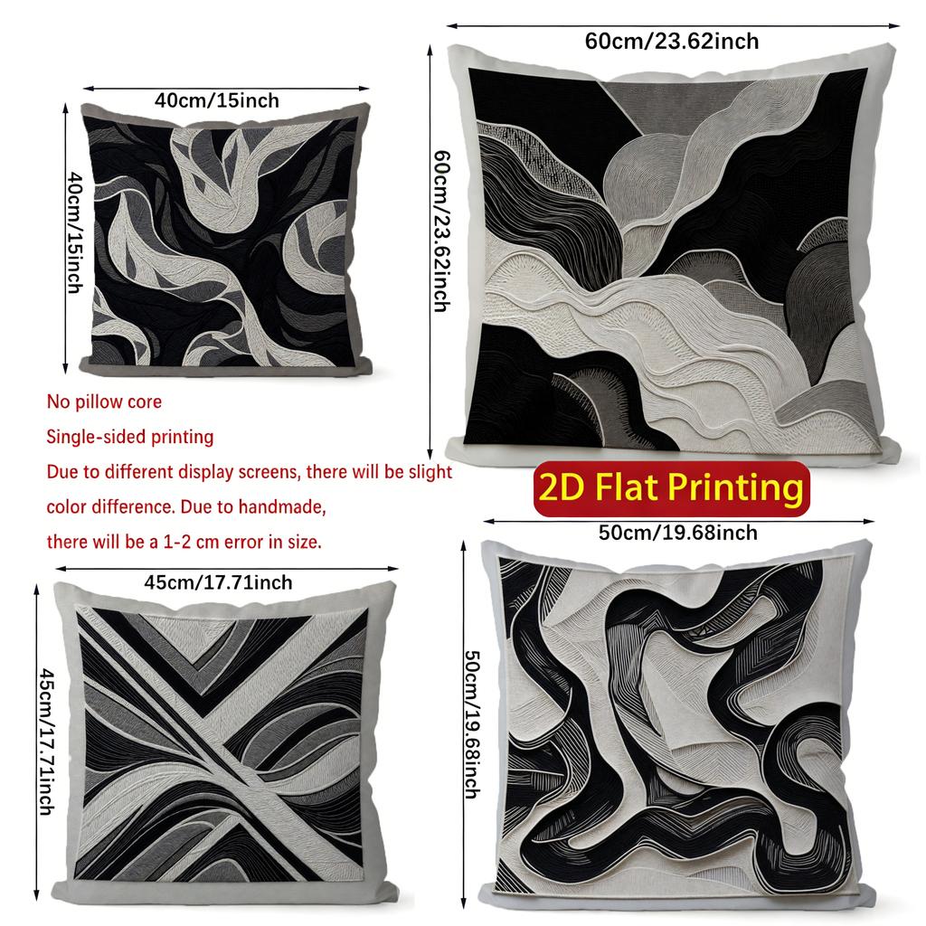 2D Modern Abstract Pattern Decorative Pillow Covers Pattern Cushion Cover Suitable For Sofa Bedroom Car Pillow Cover
