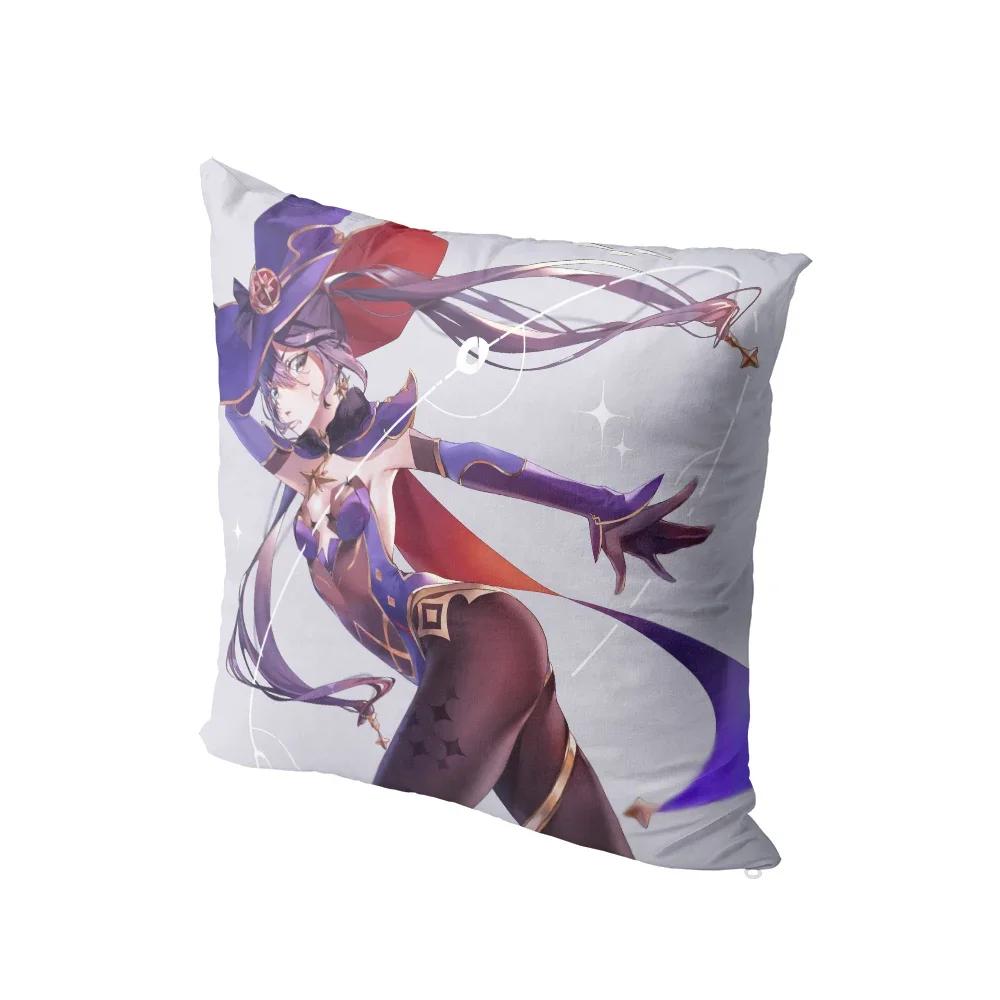 Anime Cartoon Genshin Series Printed Pillowcase Cute Kawaii Pink Bedside Bedroom Sofa Cushion Cover Body Pillow Case x