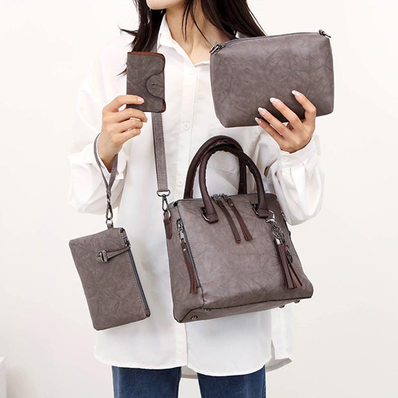 Luxury Brand 4 Psc/set Women's Handbags Large Capacity Crossbody Bag Ladies PU Leather Tote Fashion Shoulder Bags MIT