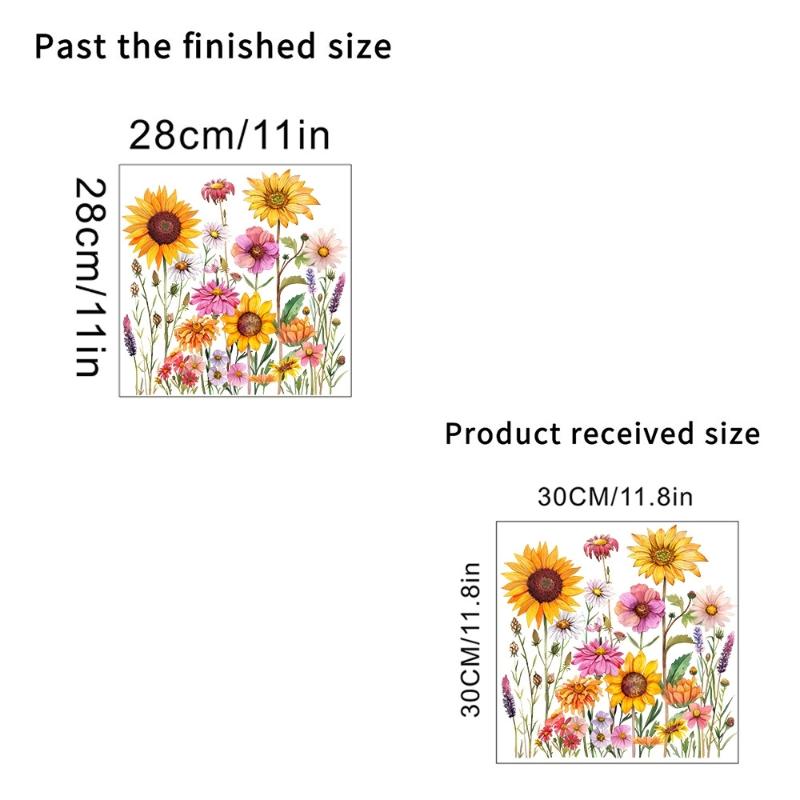Plants Flowers Sunflowers Butterflies Wall Stickers Toilet Sticker Bathroom Toilet Cover Refrigerator Sticker Wc Decoration