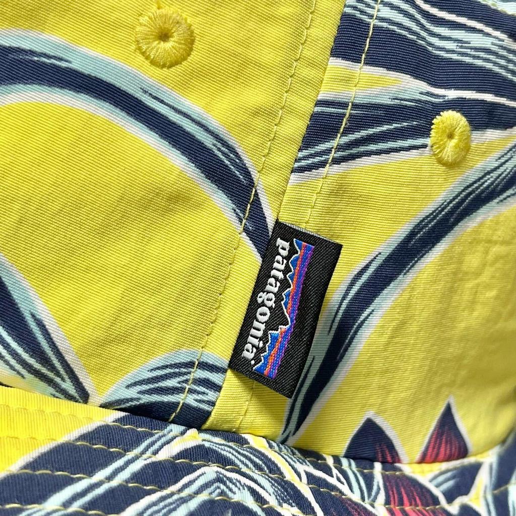 Used [Super Good Condition] Patagonia Water Repellent & Strongest UV Protection UPF50+ Foldable Trim Brim Hat Yellow All Over Pattern Unisex Size S
