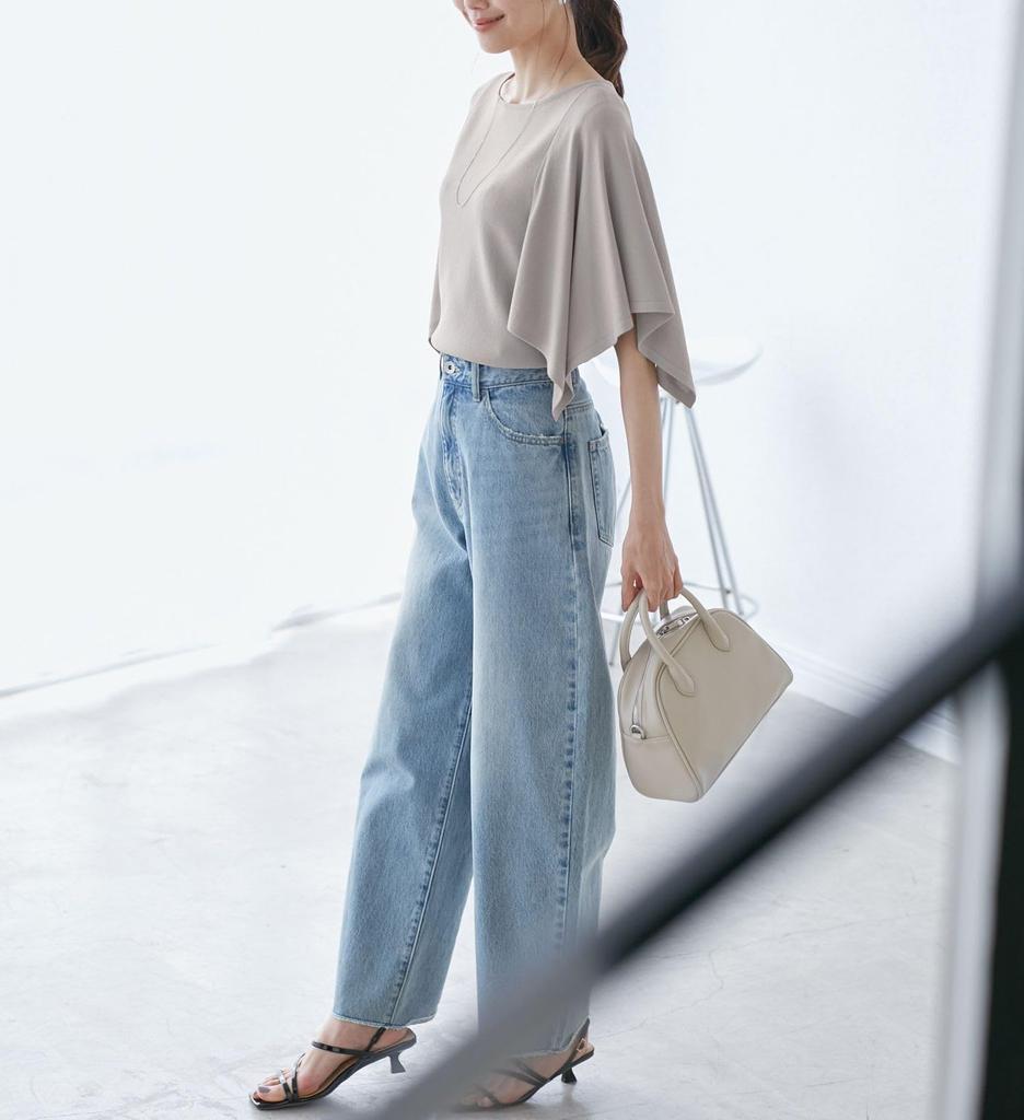 ROPE PICNIC Knit Pullover UV Cool to the Machine Scarf Sleeve Gray [Easy Care, Protection, Touch, Washable] Knit, Women's, (09)