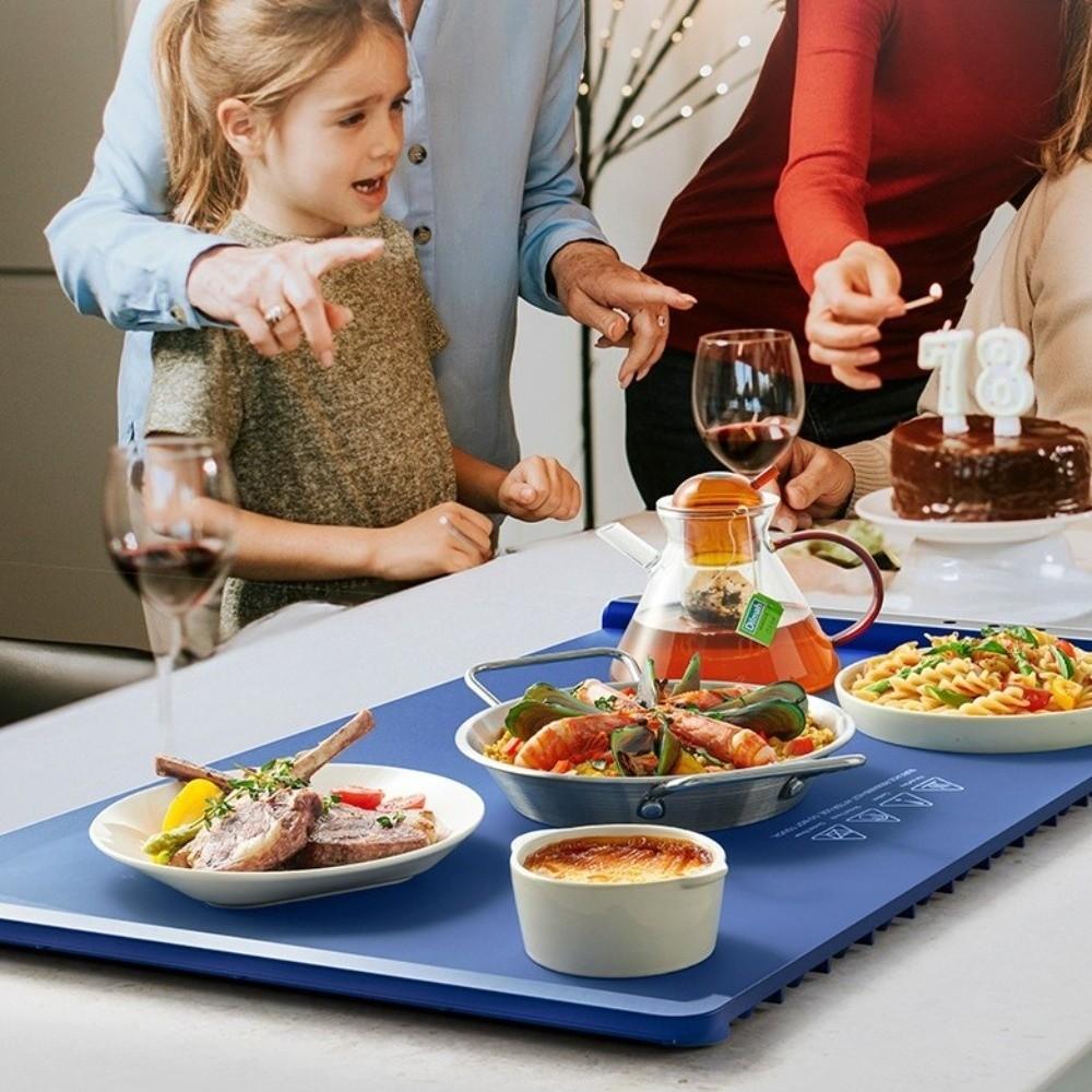 Non Slip Food Warming Mat Adjustable Temperature Electric Heating Tray Household Dining