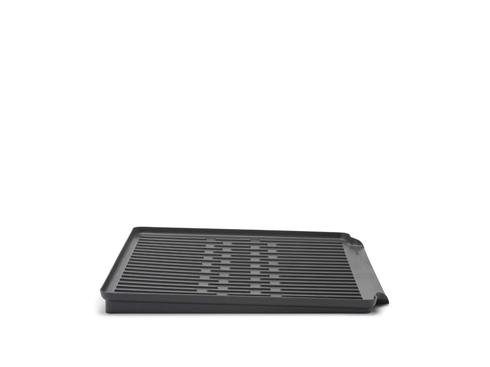 Brabantia Foldable Dish Drying Rack Large Dish Drainer with Cutlery Tray and Glass Hooks Dark Grey 139482 Width 51 X Depth 42 X Height Cm Size 31.5