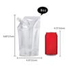 5L Large & 5L Small Stand Up Spout Pouches for Juice Beer with Funnel Clear Self Supporting Bags