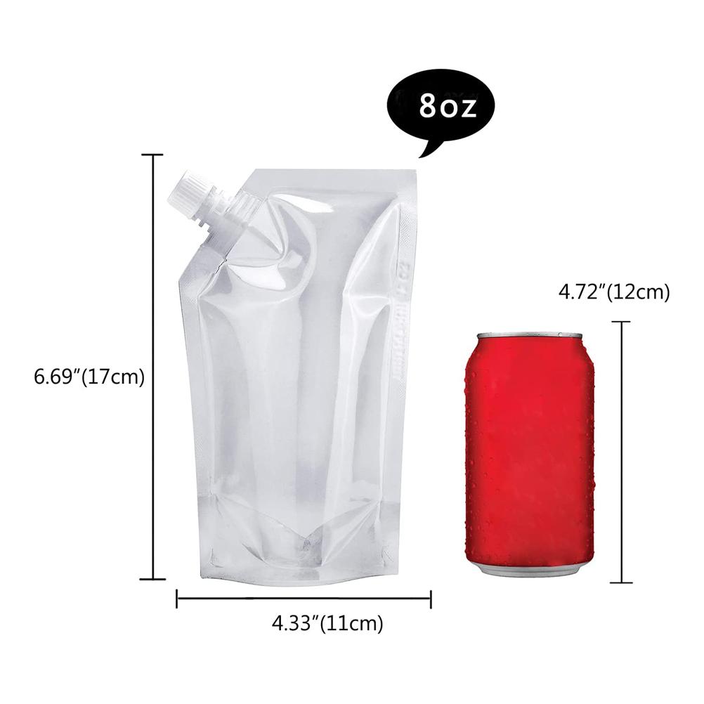 5L Large & 5L Small Stand Up Spout Pouches for Juice Beer with Funnel Clear Self Supporting Bags