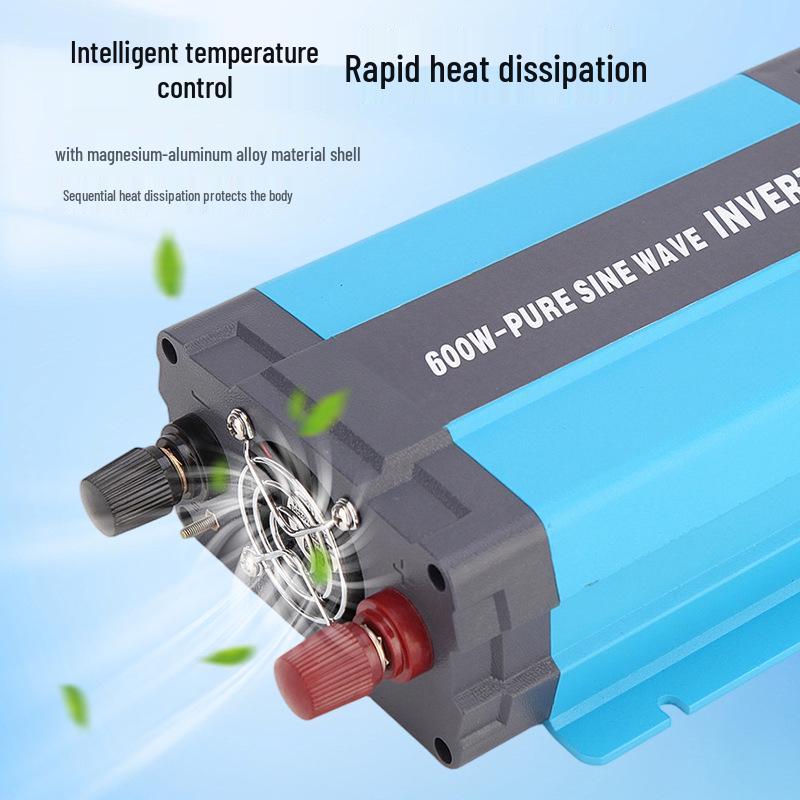 High Power 600W Pure Sine Wave Inverter, 12V/24V To 110V/220V, Ideal for Outdoor Use and Cars