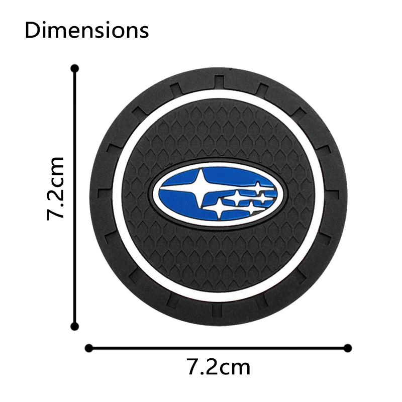 For Subaru STI Forester Legacy Outback WRX Crosstrek Car 2Pc Car Coasters Water Cup Slots Non-Slip Mat Water Cup Pad VV333
