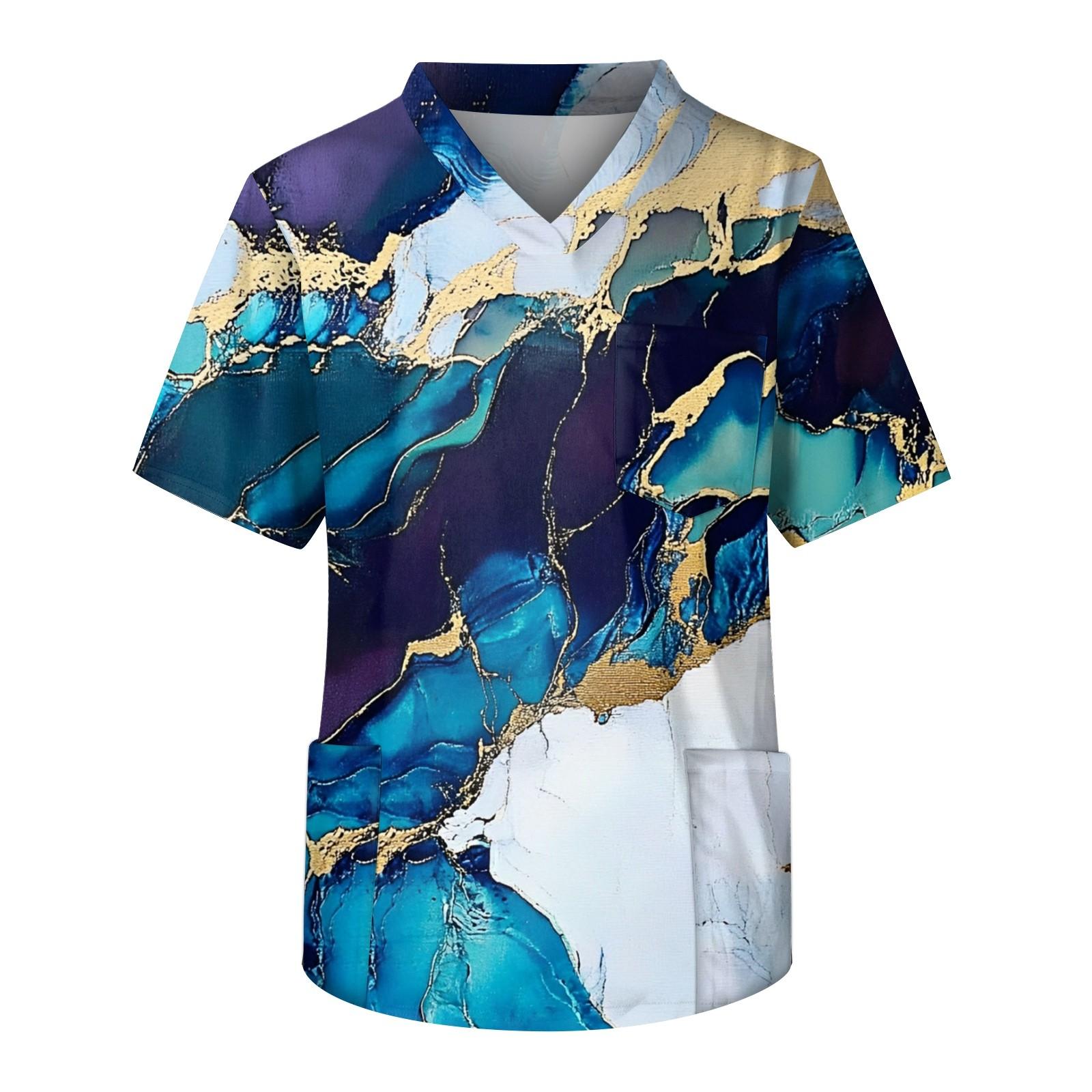 

Мужской повседневный топ с коротким рукавом, V-образным вырезом и принтом, с накладным карманом спереди XXXXXL фиолетовый