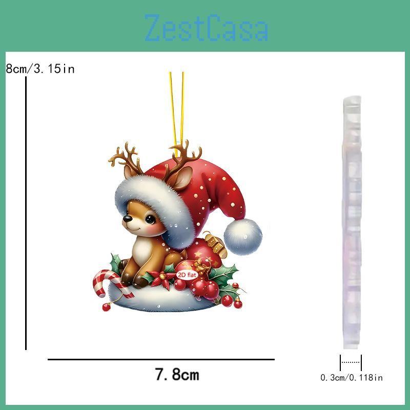 Hanging Car Christmas Accessories Acrylic Material Festive Decoration Vehicle