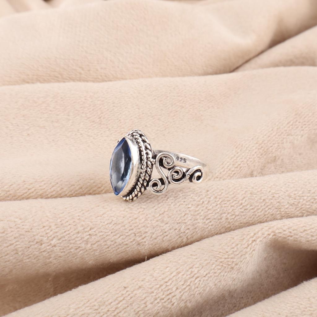 Natural Tanzanite  Gemstone 925 Sterling Silver Jewelry Handmade Wedding Ring PR-1-7