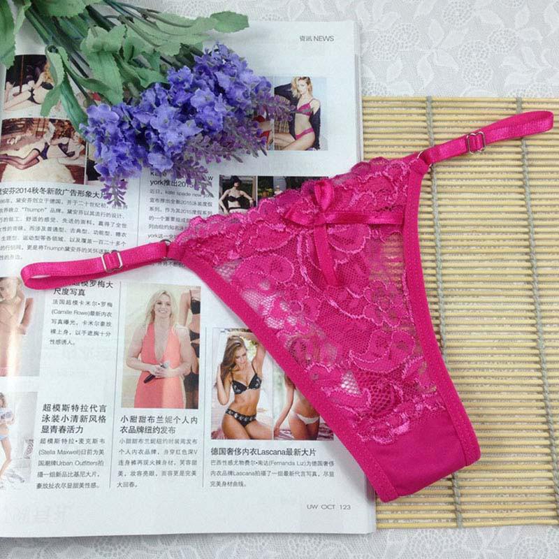 Durch die Spitze sichtbare G-String-Höschen, bezaubernde Damenunterwäsche