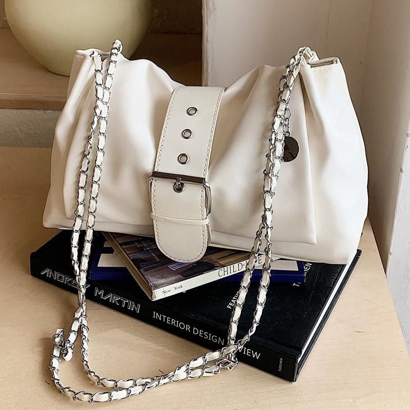 IELGY Large-Capacity Commuter Tote Bag Spring Summer Cross-Body All-Match Chain Shoulder Bag