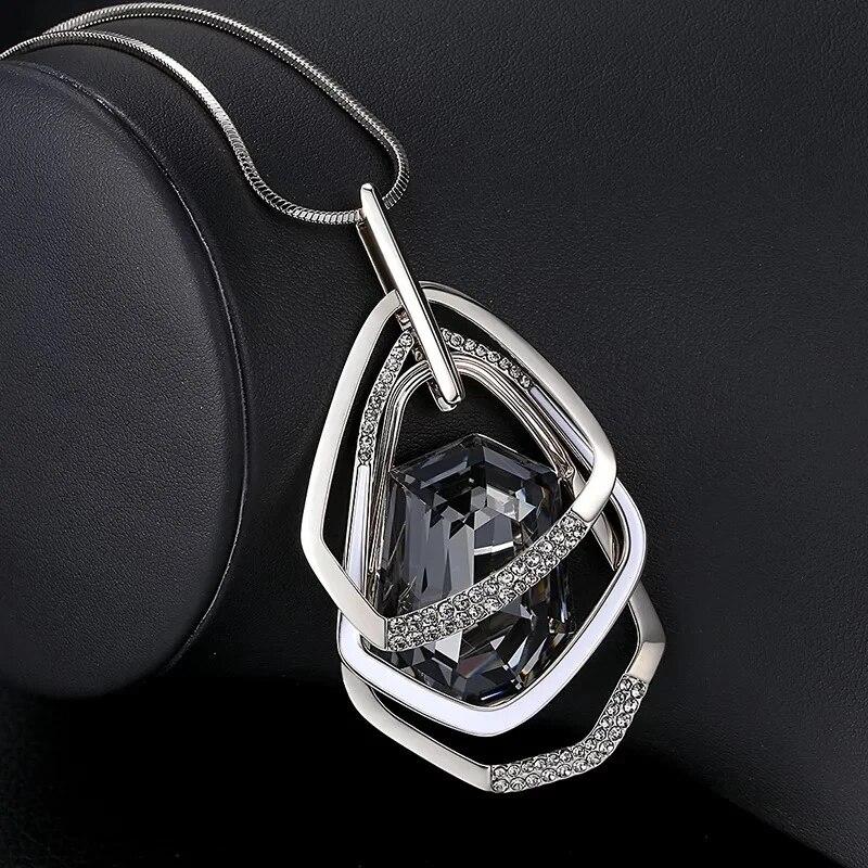 Długie naszyjniki i wisiorki dla kobiet Maxi Collier Femme Geometryczny łańcuszek Modny naszyjnik Oświadczenie Colar Akcesoria Biżuteria 2024