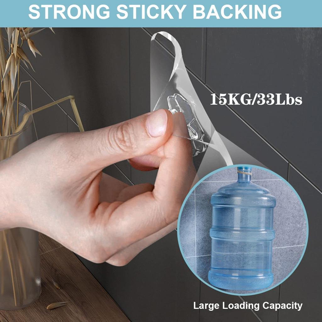 Waterproof And Oilproof Wall Hooks Sticky Hooks For Kitchen Bathroom Shower Door Outdoor Wall Hanging Door Self-adhesive