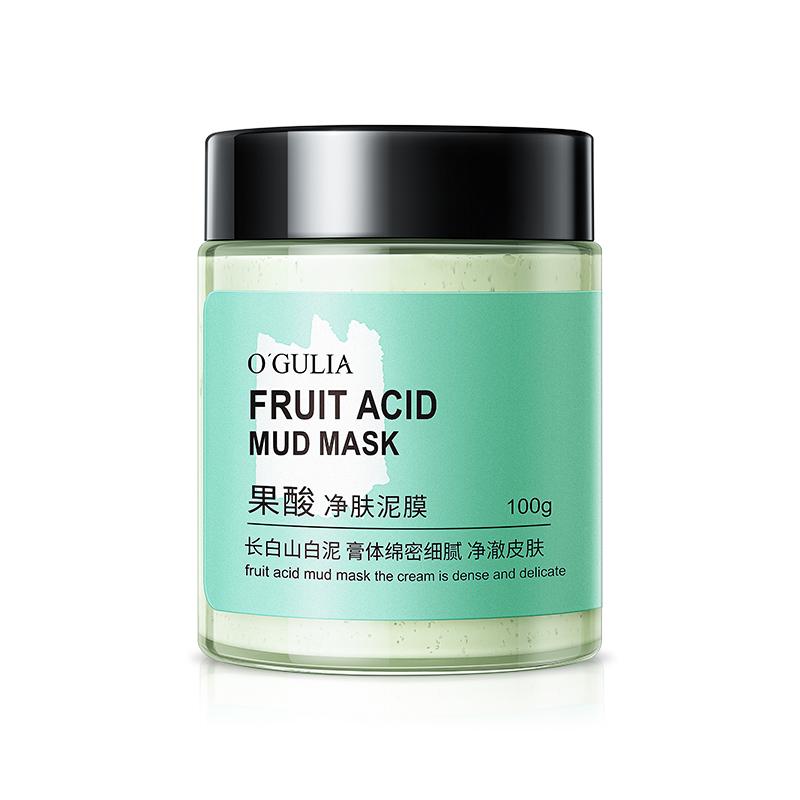 

Маска для лица из фруктовой кислоты и каолина, глиняная маска для лечения акне, сужающая поры, грязевая маска для лица, удаляющая черные точки, глубоко очищающая, увлажняющая, контролирующая жирность кожи, маска для лица